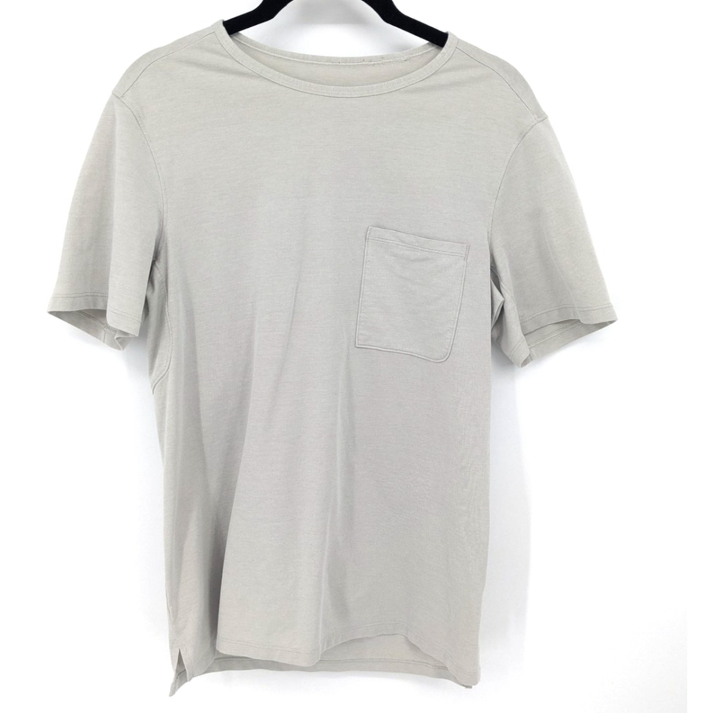 Lululemon Shirt Mens Small Gray Basic T-Shirt Tee Pocket‎ Athleisure Casual Soft